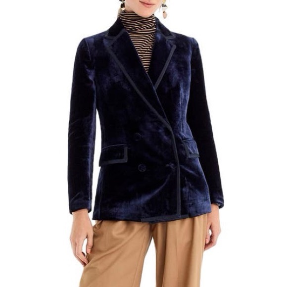 J. Crew Jackets & Blazers - J. Crew Double Breasted Drapey Velvet Blazer Sz 4
